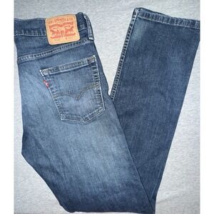 Levi 513 Slim Fit Straight Leg Jeans Men Women Size 30x32 Medium Wash